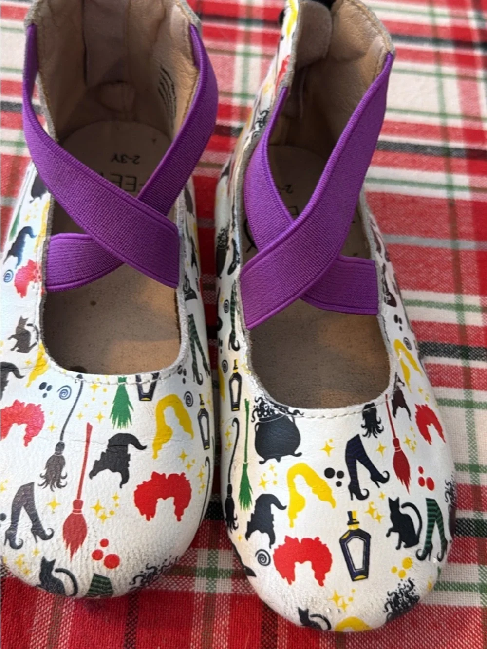 Monkey Feet Girls Hocus Pocus -Themed  ballet Shoes with Purple Straps